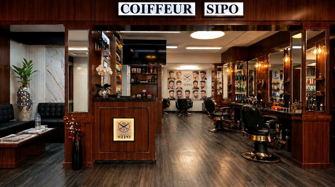 Moderner Innenraum des Coiffeur Sipo Salons in Winterthur